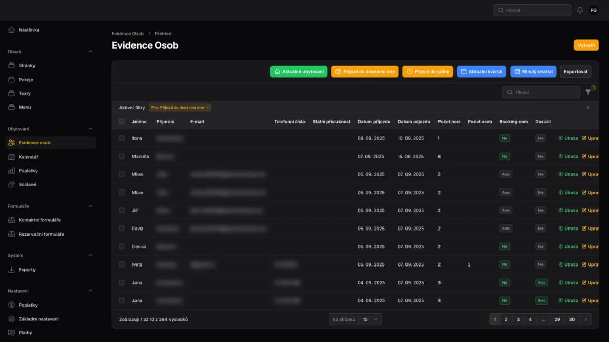 Pobyto.cz – rezervační systém